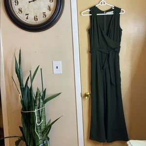 Abercrombie & Fitch green wide pants romper